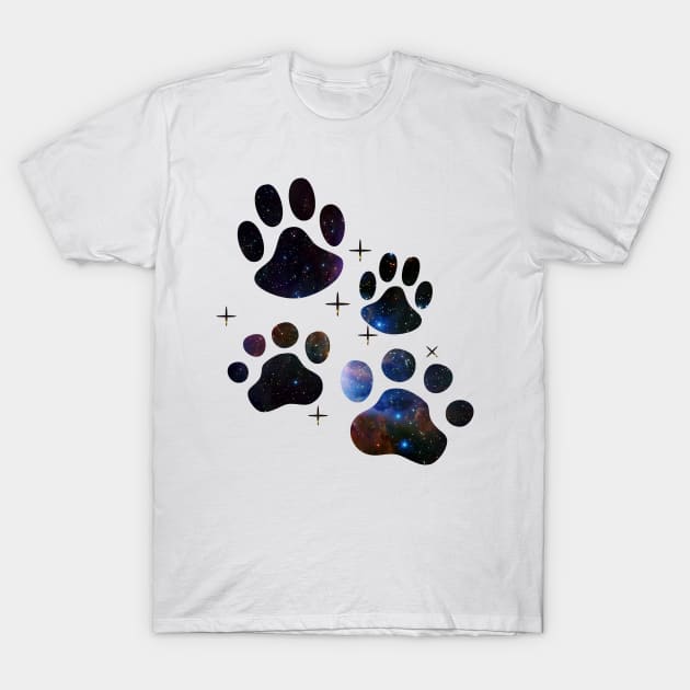 Sparkle Paw Prints T-Shirt by giantplayful